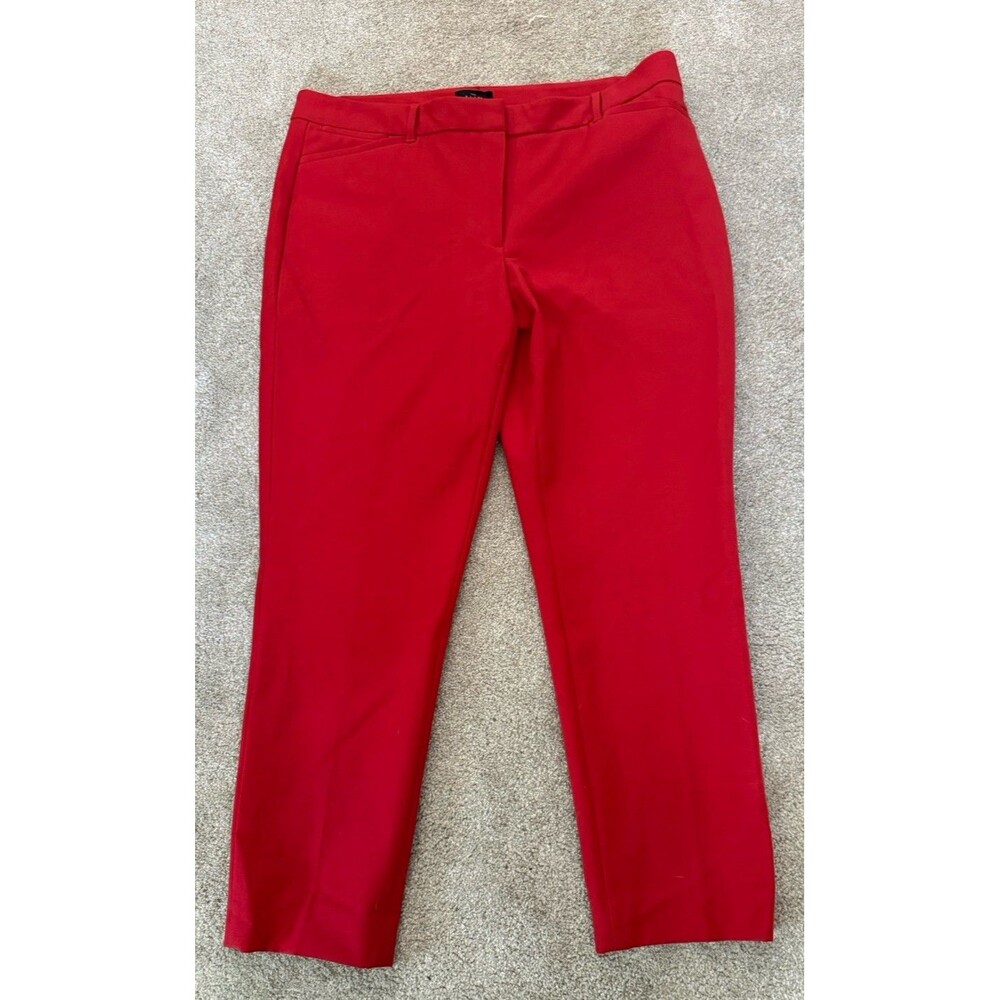 White House Black Market Women's Size 14 Red Slim Ankle Pants NWT Holiday